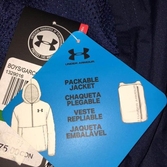 BRAND NEW youth boy under armour packable 1/2 zip jacket size L - Picture 4 of 5